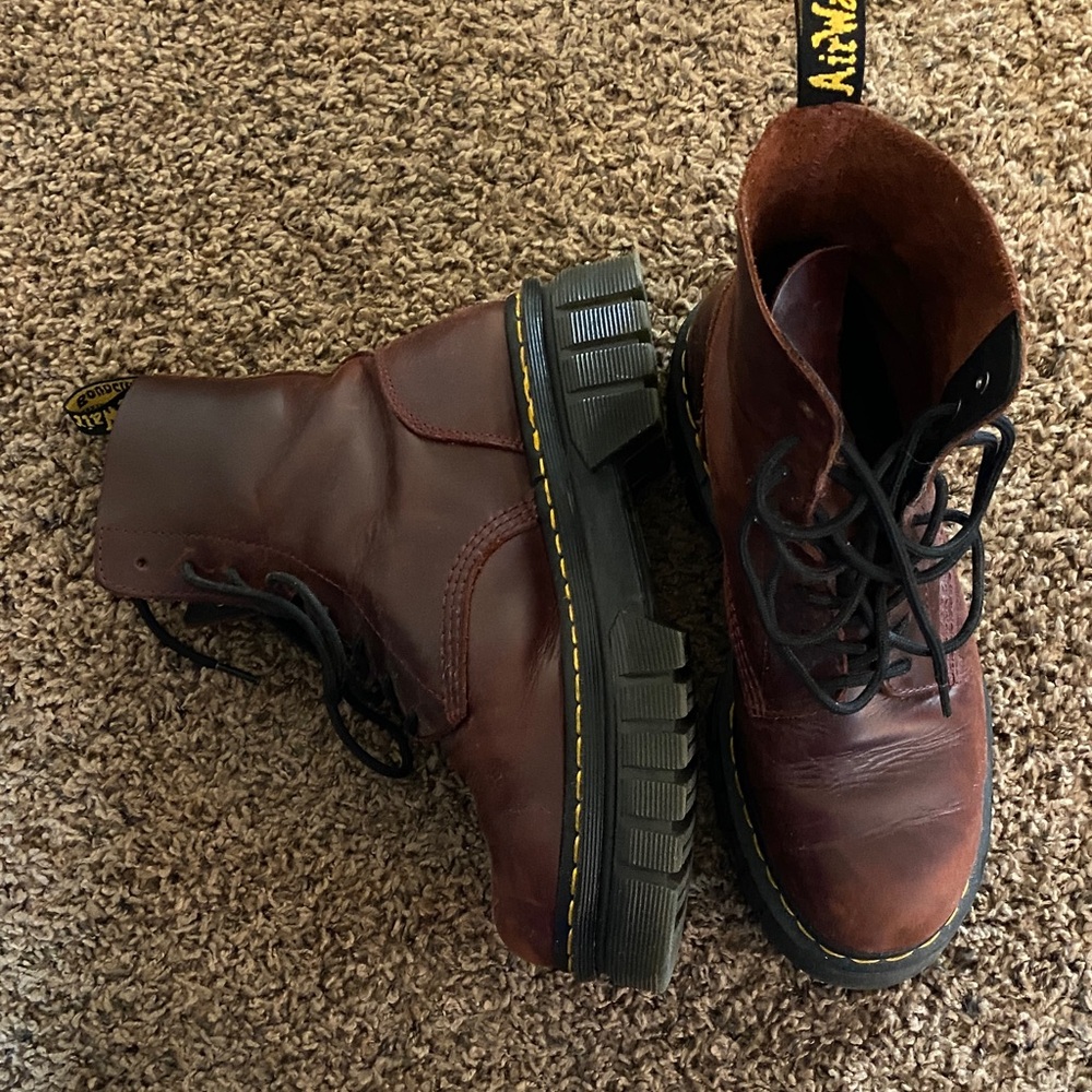 Dr. Martens Dark Red Leather Boots